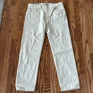Everlane The Rigid Slouch Jeans Organic Cream Ivory Size 26 NWT